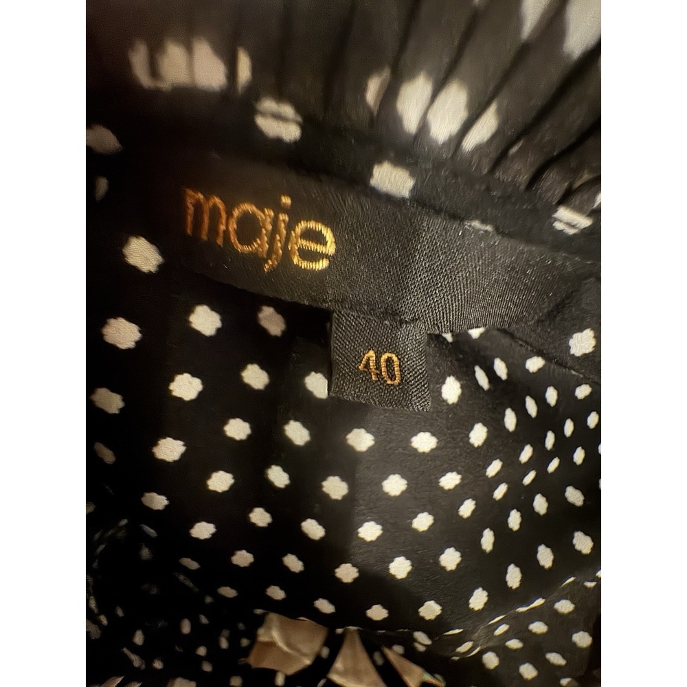 Maje Riplettita Dress Polka Dot Black White Size‎ 40 - Picture 6 of 10